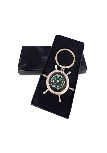 İsme Kişiye Özel Tasarımlı Pusula Gemi Dümeni Anahtarlık