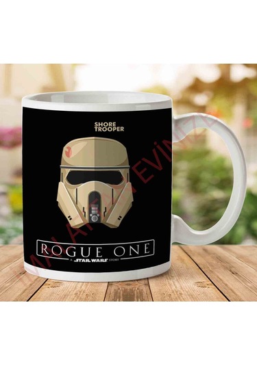 1-2068 Star Wars Shore Trooper Rogue One İki Tarafı Baskılı Kupa Bardak.jpg Çok Renkli