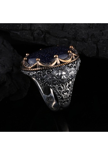 Fkgümüş 925 Ayar Gümüş Yıldız Taşlı El İşçiliği Erkek Yüzük Silver