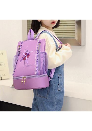 Suntek Bale Çantası Spor Yüzme Seyahat Jimnastik Için Sevimli Dantel Dekor Menekşe