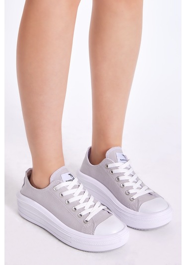 Tonny Black Kadın Gri Rahat Kalıp Kalın Tabanlı Spor Ayakkabı