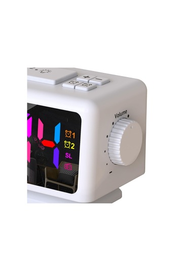 Suntek Radyo Led Çalar Saat 12/24h Ofis Ev Beyaz Için