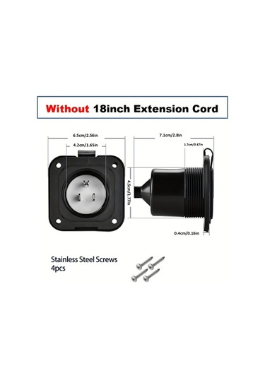 Xuweiwei Siyah 1pc 15a Us Erkek Fiş 125v Kilit Mekanizmalı Şarj Prizi Yüksek Kalite Bakır Yapı