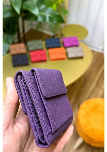 Lily Mor Hakiki Deri Kadın Cüzdan Kibar Şık Ve Kullanışlı Mor