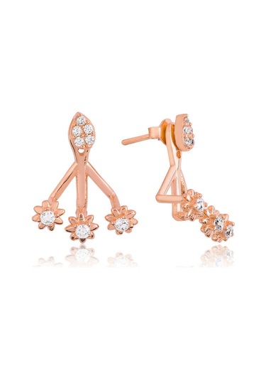 Gümüş Sihirli Çiçek Küpe Rose