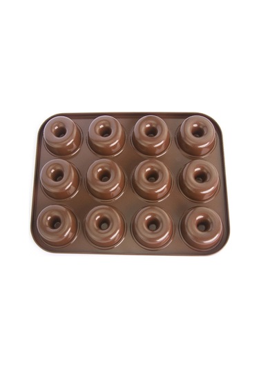 Qingmipy 12'li Karbon Çelik Pasta Kalıbı - Donut, Kurabiye, Tatlı Pişirme Aracı - Dayanıklı, Paslanmaz, Ev Fırında Kullanıma Uygun Çok Renkli