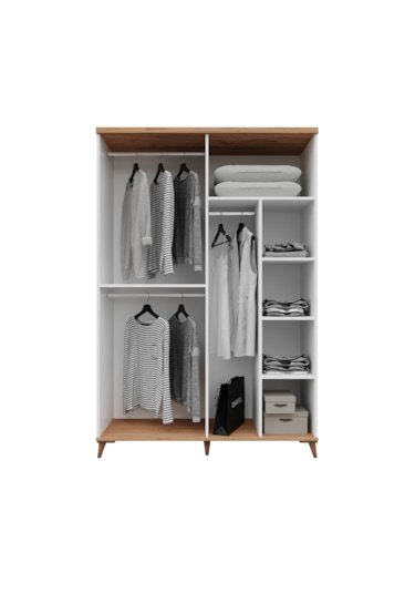 Bohem 4 Kapaklı Komple Mdf Gardırop - Elbise Dolabı