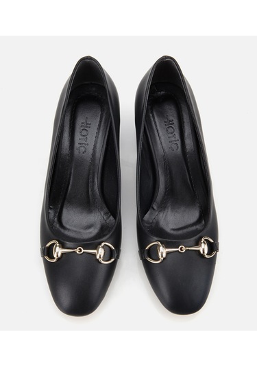 Hotiç Kadın Siyah Gold Tokalı Kalın Topuklu Ayakkabı 01ayh314840a100 01ayh314840a100 Siyah