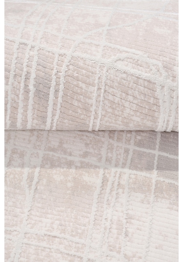 Volora Halı Koleksiyonu Yumuşak Dokulu, Modern İnce Form, Tozumaz Ve Kolay Temizlenebilir Krem - Pudra