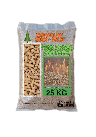 Pelet Sobası Yakıtı %100 Doğal Çam Peleti Yüksek Verim 25 Kg