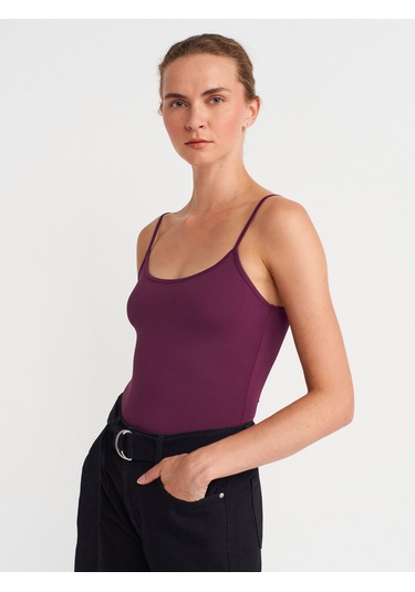 Dilvin 20901 İnce Askılı Poliamid Top-mor Mor