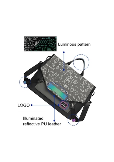 Luckybat Laptop Çantası Hava Yastığı Anti-damla Crossbody Çanta, Boyut: S 13.3-16 İnç Siyah Denklem