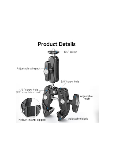 Telesın Sc-001 Çok Fonksiyonlu Kelepçe Bisiklet Gidon Siyah
