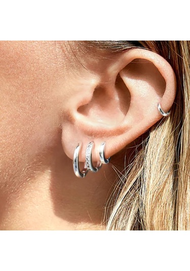 Kangvka 14k Altın Kaplama Zirkonyalı Kadın Küpe Seti - Çeşitli Stiller Daire Ve Tıkırtı Desenleri 4 Çift Paket Gold