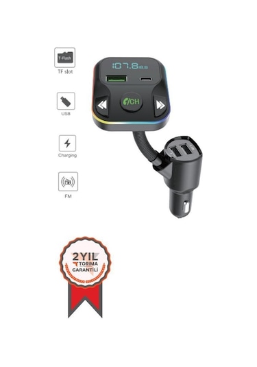 Torima G12 Pd Şarj Özellikli Dijital Göstergeli Bluetooth Fm Transmitter