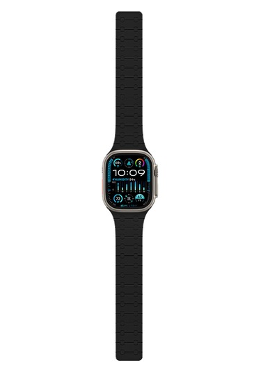 Watch Ultra 49mm Amazingthing Smoothie Sport Magnetik Tak Çıkar Silikon Strap Kayış Siyah-mor