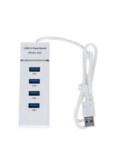 4 Bağlantı Noktası Usb 3.0 Şarj Cihazı Hub Beyaz