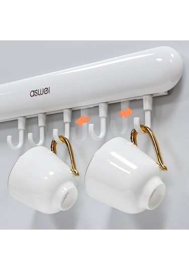 Teltree Banyo Duvar Takımı: 6 Adet Taşınabilir Çekmece, Delme Yok, 5kg Yük Kapasitesi, Bezi Ve Giysi Asma İçin Beyaz Diğer