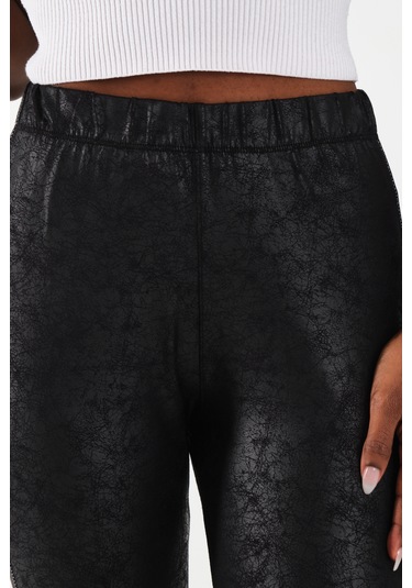 Varak Baskılı Tayt Siyah