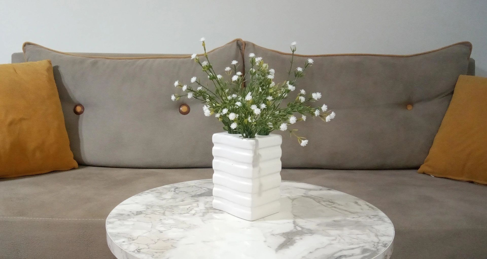 2 Adet Vazo Dahil,vazoda Çiçek,beyaz Yapay Çiçek,vazo Dekoratif Kare Çizgili 8x6x16cm Çok Renkli