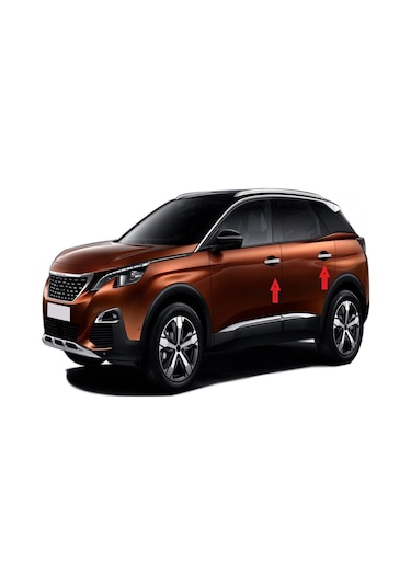 Peugeot 3008 Uyumlu 2016-2024 Krom Kapı Kolu 4 Kapı Paslanmaz Çelik