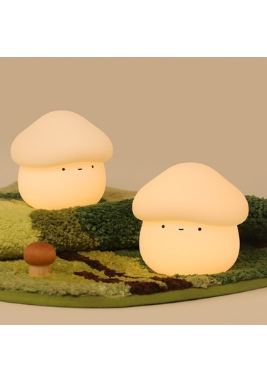 Ulzyvf Silikon Mantar Gece Lambası Pat Işık 15/30 Dakika Gecikmeli Kapama İki Dimmer 1w Led Diğer