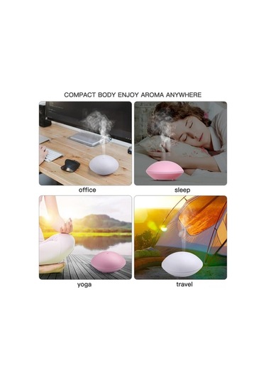 Novahub Beyaz Mini Kabuk Dizaynı Ultrasonik Aroma Difüzör, 80ml, 2.4mhz, Usb Pratik, 7/8 Oz, Kullanıcı İyi