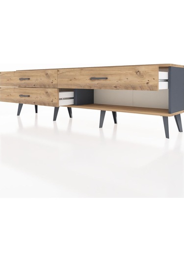 Arges Tv Ünitesi 3 Çekmeceli 176x30x51 Antrasit-çam/çam Atlas Çam/atlas Çam