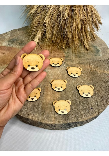 Mr. Home Ayıcıklı Ahşap Figür-uv Baskılı Figür Magnet Hediyelik