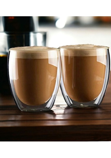 Mis Kitchen 2 Adet Kahve Sunum, Isıya Dayanıklı Ekspresso Bardak