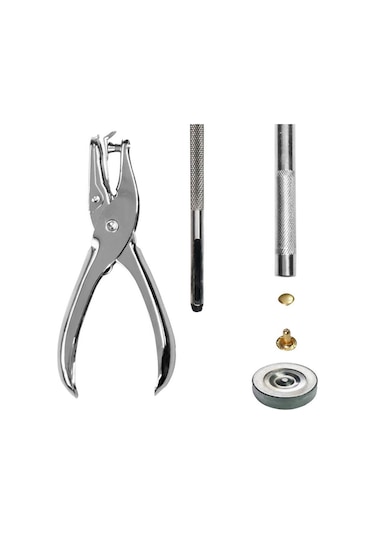 Yaozixa Deri Aksesuar Takımı: 300 Adet Pirinç Çift Kapaklı Perçin Ve Zımba Seti Diğer