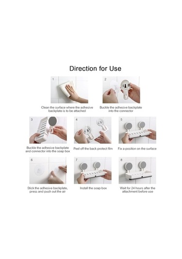 Pazly - Yapışkan Sabunluk Tutucu, Deliksiz, 6.6 Lbs Kapasite, Banyo/mutfak İçin Pratik Beyaz