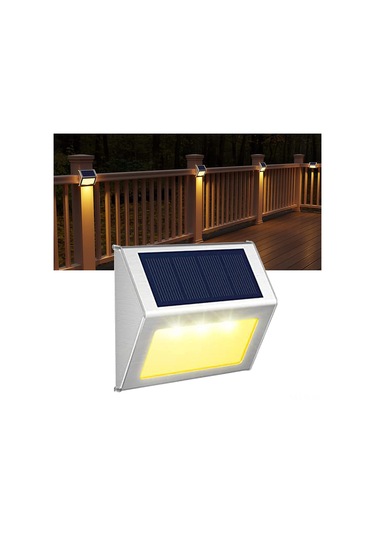 Lemestar Güneş Enerjili 3 Led Isınma Işıkli Dış Mekan Duvar Lambası, Ip44 Koruma, 6-8 Saat Süre, Paslanmaz Çelik, Bahçe/merdiven/çit Işığı