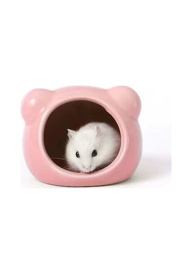 Maiyame Küçük Evcil Hayvanlar İçin Seramik Soğutucu Yuva - Kıskaçlar İçin Yazlık Buzlu Yatak - Pembe 8.1x6.5x5.2cm