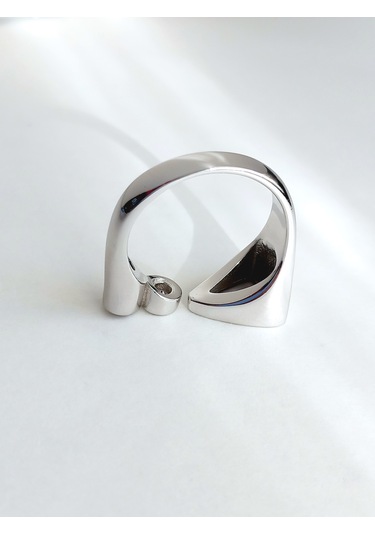 Gümüş Beyaz Sedef Zirkon Taşlı Kare Tasarım Ayarlı Kadın Yüzük