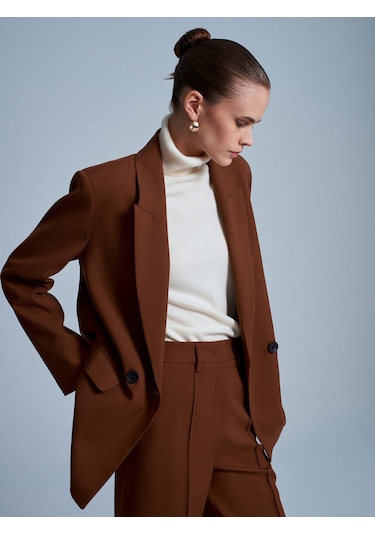 Dilvin 60767 Blazer Ceket-kiremit Kiremit