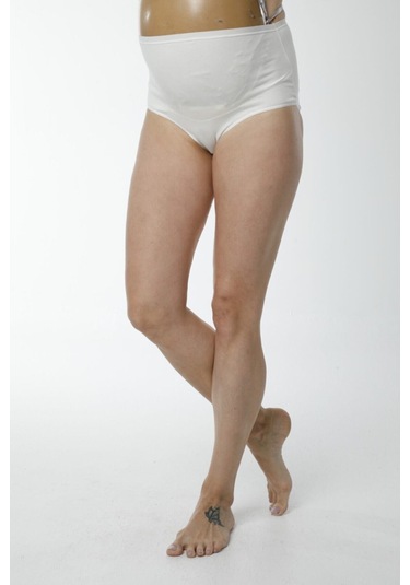 Hmd 1413 3'lü Pamuklu Yüksel Bel Hamile Lohusa Külot - Ekru Ekru