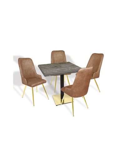 Karanfil Gold Werzalit Kare - Çırağan Gold Masa Takımı 80x80