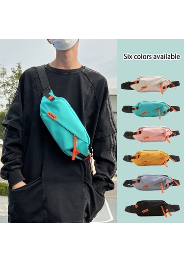 Elmpaly Huohuo Gençlik Bel Çantası Gri Büyük Kapasiteli Crossbody Sırt Çantası Gri