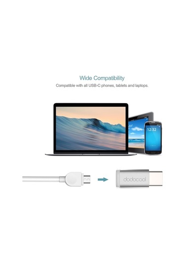 Pazly Usb-c Mikro-usb Dönüştürücü, Gümüş, 480 Mbps, Hızlı Şarj, Alüminyum, Telefon/tablet Uyumlu
