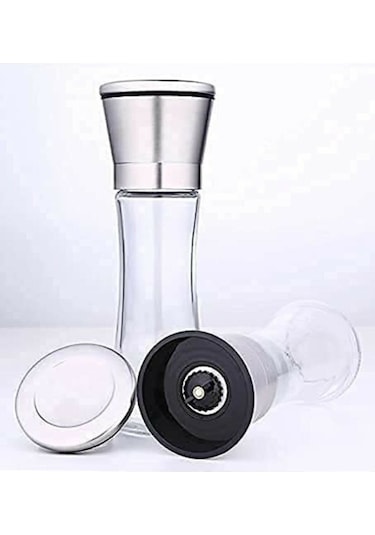 Seramik Bıçaklı Baharat ve Tuz Değirmeni Öğütücü Krom - 2 Adet