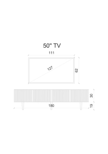 Capella Gri Mdf Country 4 Kapak Duvara Monte 180 Cm Tv Ünitesi