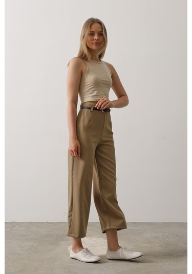 Ge Ticaret Kemer Pens Detaylı Pantolon - Haki Haki