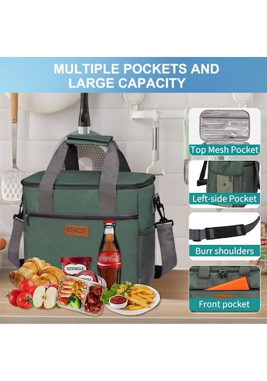 Qingmipy 8 Saat Isı/sıcaklık Saklama, 24 Konserve Kapasitesi, Sızdırmaz Çift Reçine, Çanta Ve Askılı Taşıma Seçenekleriyle Dış Mekan Piknik Soğutma Çantası Çok Renkli