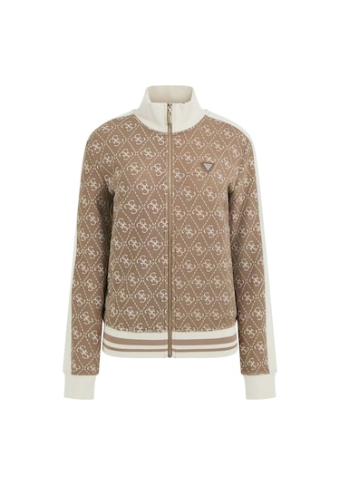 Kadın Rhombus Aktif Sweatshirt - Bej Çok Renkli Kadın Rhombus Aktif Sweatshirt - Bej Çok Renkli