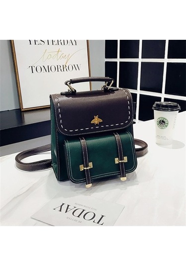 Ganzhoushop Vintage Trend Tasarım Sırt Seyahat Panelli Okul Moda Lüks Kızlar Kaliteli Kadın Kadın İçin Çantası Çantası Çantaları Çantaları Black Lj Siyah