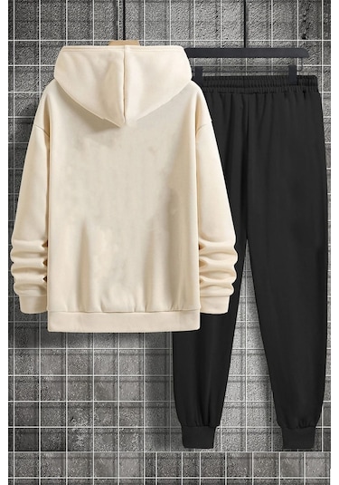 Spooky Baskılı Eşofman Takımı Bej