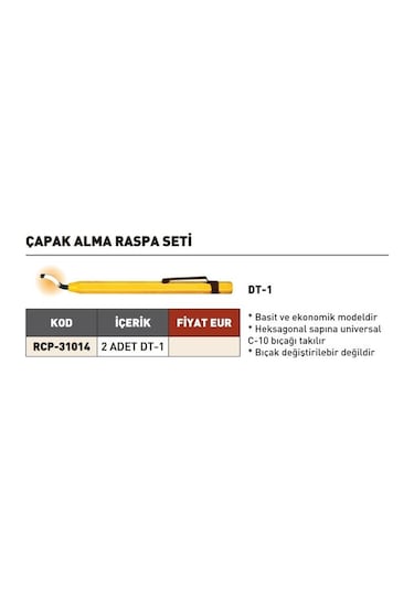 Fett Cp Gratex Çapak Alma Raspa Seti Dt-1 Rcp-31014