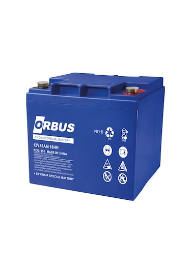 Orbus 12V 55AH Engelli Araç Aküsü