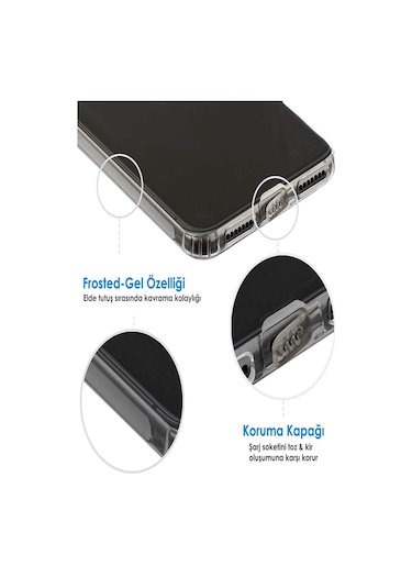 Xiaomi Redmi Note 8 Pro Kılıf Kamera Korumalı Tıpalı Şeffaf Silikon Kapak